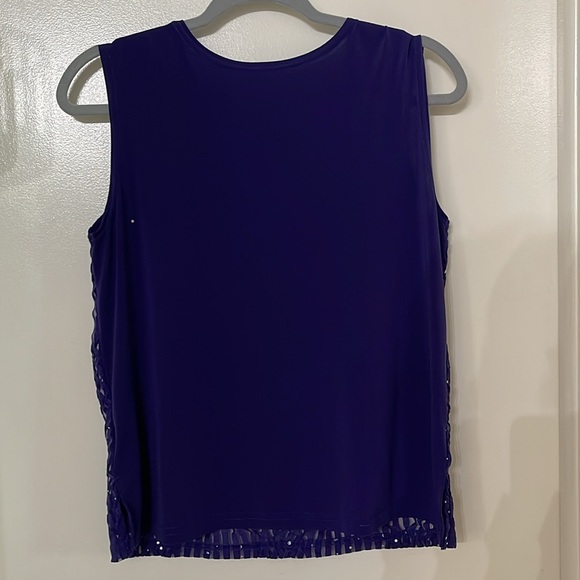 MAXIMA VINTAGE 3-PIECE SKIRT TOP CAMISOLE WOMEN Sz S EMBELLISHED SEQUINS PURPLE - Picture 5 of 16